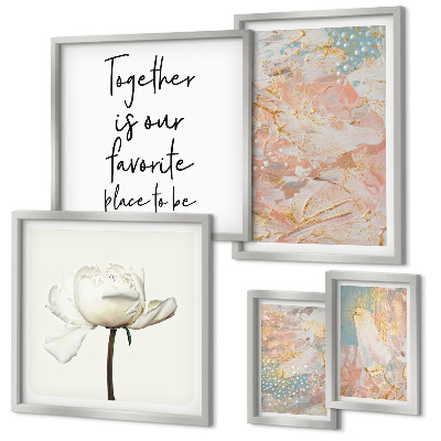 Galeria de parede Flores abstratas com slogans