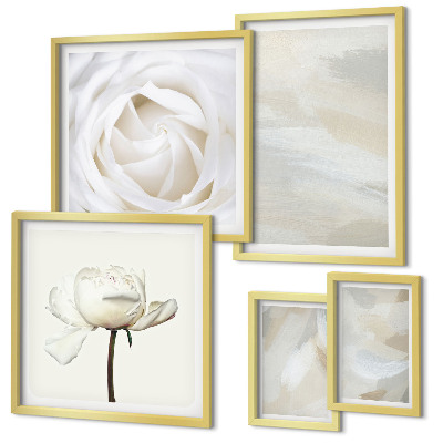 Parede galeria de quadros Inspirações florais brancas