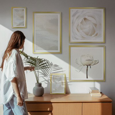 Parede galeria de quadros Inspirações florais brancas
