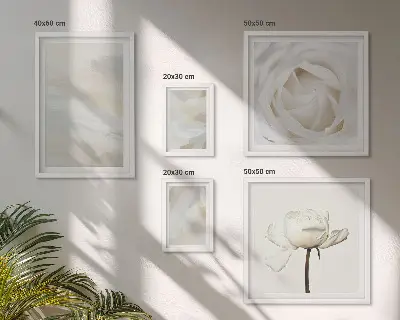 Galeria de quadros para parede com inspirações florais brancas