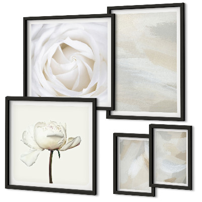 Parede galeria de quadros Inspirações florais brancas