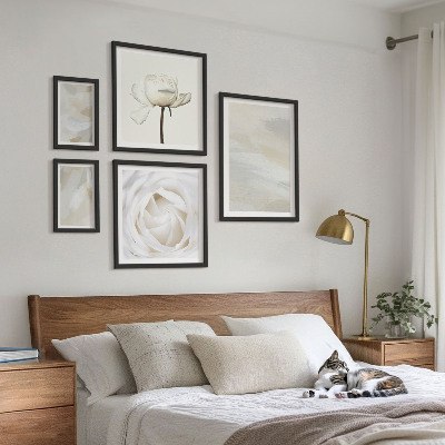 Parede galeria de quadros Inspirações florais brancas