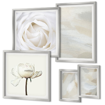 Parede galeria de quadros Inspirações florais brancas