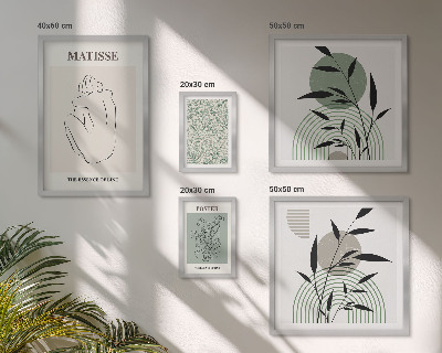 Conjunto de 5 quadros com moldura Gráficos de plantas estilosos