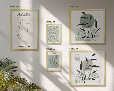 Conjunto de 5 quadros com moldura Gráficos de plantas estilosos