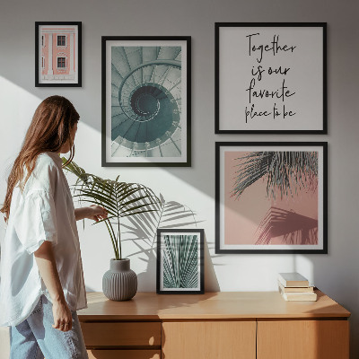 Conjunto de 5 quadros decorativos Interiores geométricos elegantes