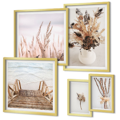 Parede galeria de quadros Plantas secas e água com estilo