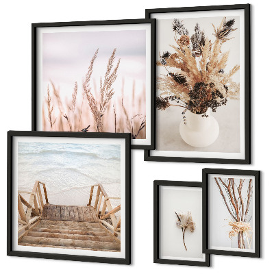 Parede galeria de quadros Plantas secas e água com estilo