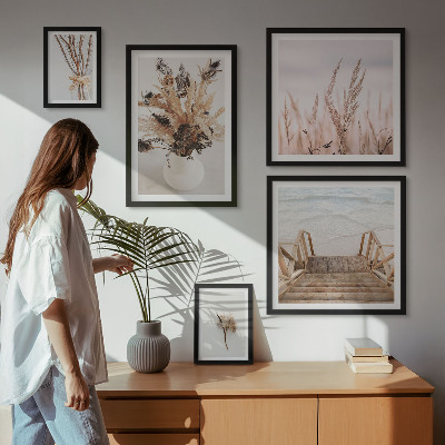 Parede galeria de quadros Plantas secas e água com estilo