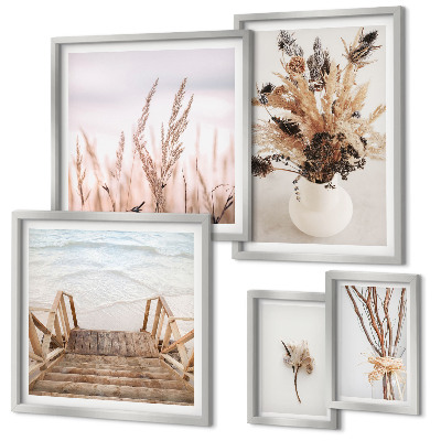 Parede galeria de quadros Plantas secas e água com estilo