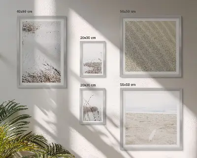 Conjunto de 5 quadros com moldura com motivos minimalistas de praia