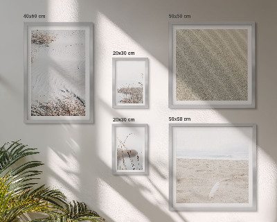 Conjunto de 5 quadros com moldura Motivos minimalistas de praia