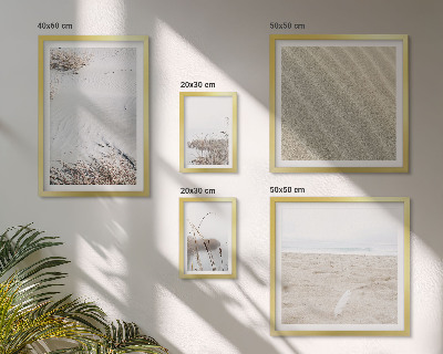 Conjunto de 5 quadros com moldura Motivos minimalistas de praia
