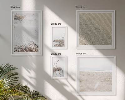 Conjunto de 5 quadros com moldura Motivos minimalistas de praia