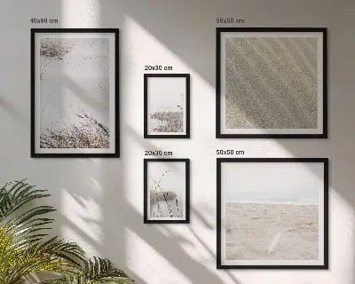 Conjunto de 5 quadros com moldura com motivos minimalistas de praia