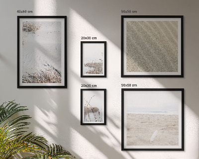 Conjunto de 5 quadros com moldura Motivos minimalistas de praia