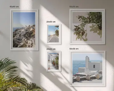 Galeria de quadros para parede com vistas pitorescas de Santorini