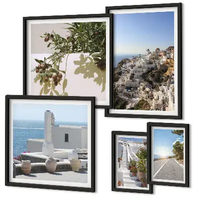 Galeria de quadros para parede com vistas pitorescas de Santorini