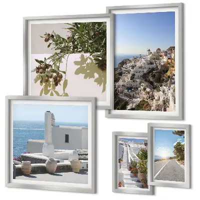 Galeria de quadros para parede com vistas pitorescas de Santorini