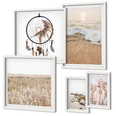 Parede galeria de quadros paisagens naturais de praia