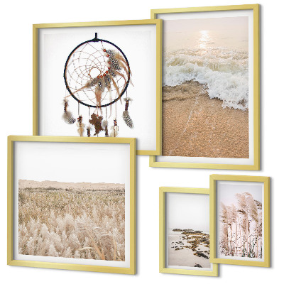 Parede galeria de quadros paisagens naturais de praia