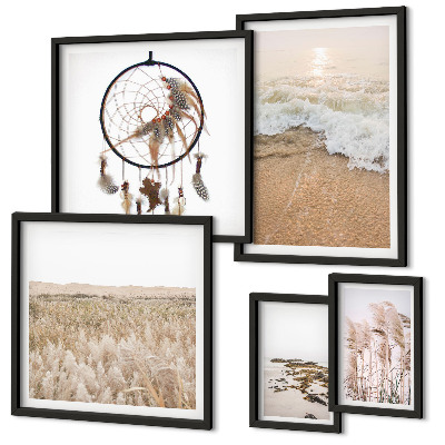 Parede galeria de quadros paisagens naturais de praia