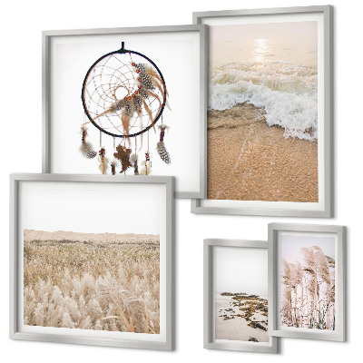Parede galeria de quadros paisagens naturais de praia