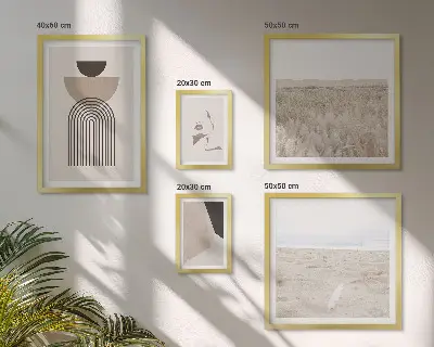 Galeria de parede com paisagens abstratas elegantes