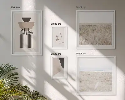 Galeria de parede com paisagens abstratas elegantes