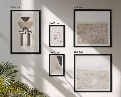 Galeria de parede com paisagens abstratas elegantes