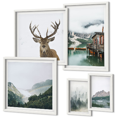 Parede galeria de quadros paisagens naturais de montanha
