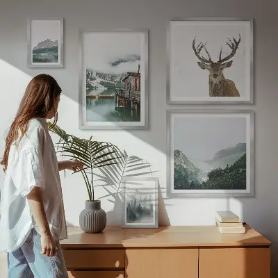 Galeria de quadros para parede com paisagens naturais de montanha