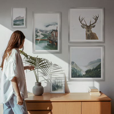 Parede galeria de quadros paisagens naturais de montanha