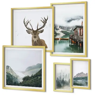 Galeria de quadros para parede com paisagens naturais de montanha