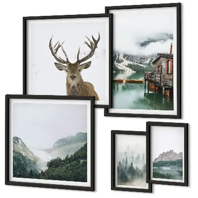 Galeria de quadros para parede com paisagens naturais de montanha