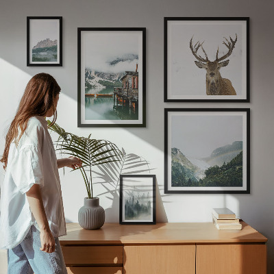 Parede galeria de quadros paisagens naturais de montanha