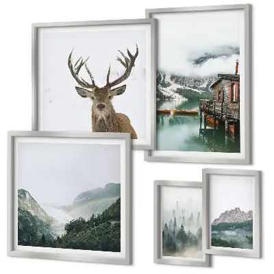 Galeria de quadros para parede com paisagens naturais de montanha