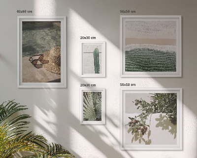 Conjunto de 5 quadros com moldura Relaxamento com água e plantas de verão