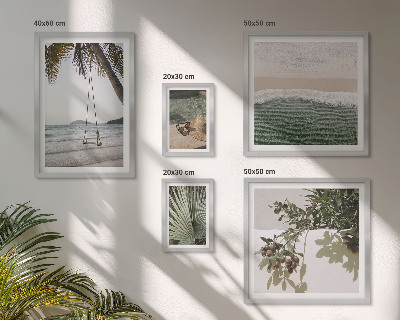 Conjunto de 5 quadros decorativos Harmonia entre praias tropicais e natureza