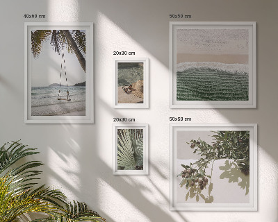 Conjunto de 5 quadros decorativos Harmonia entre praias tropicais e natureza