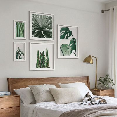 Galeria de parede Plantas tropicais verdes para interiores