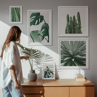 Galeria de parede Plantas tropicais verdes para interiores
