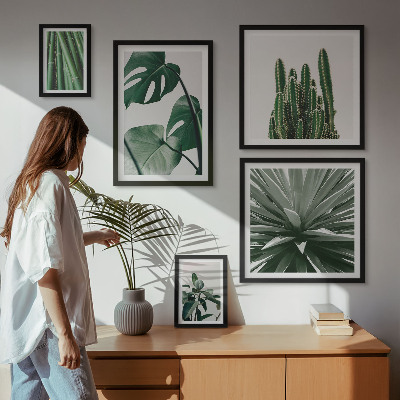 Galeria de parede Plantas tropicais verdes para interiores