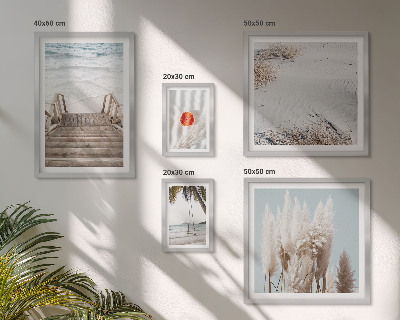 Conjunto de 5 quadros com moldura Vistas da praia e da natureza