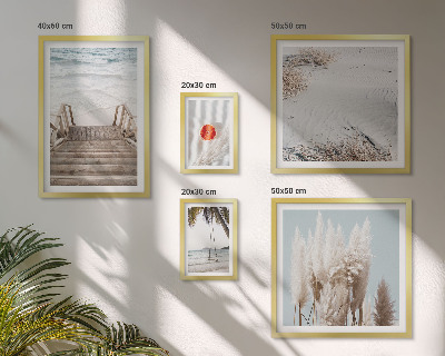 Conjunto de 5 quadros com moldura Vistas da praia e da natureza
