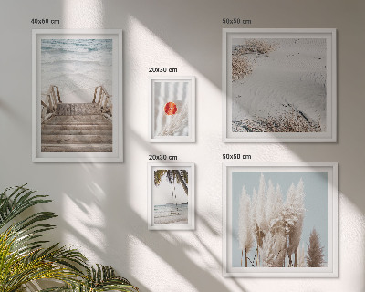 Conjunto de 5 quadros com moldura Vistas da praia e da natureza