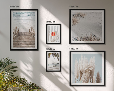 Conjunto de 5 quadros com moldura Vistas da praia e da natureza