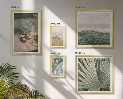 Galeria de parede com temas aquáticos elegantes para férias