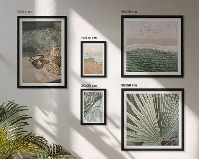 Galeria de parede com temas aquáticos elegantes para férias