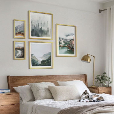 Parede galeria de quadros Paisagens montanhosas, casas, água